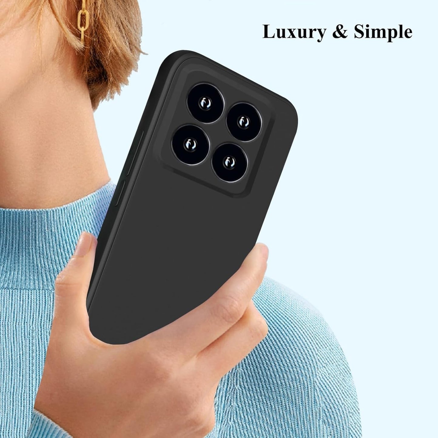 Husa de Protectie, Flippy, pentru Xiaomi 14, Liquid Silicone, cu Microfibra pe Interior, Protectie Antisoc, Compatibil Incarcare Wireless, Negru-2