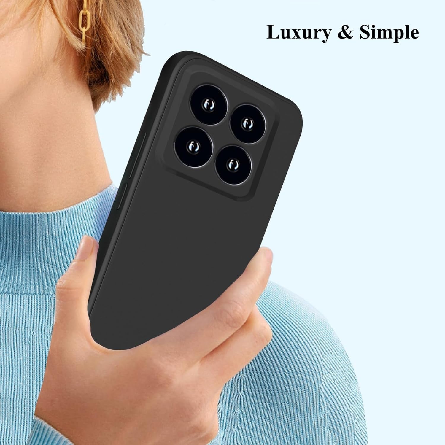 Husa de Protectie, Flippy, pentru Xiaomi 14, Liquid Silicone, cu Microfibra pe Interior, Protectie Antisoc, Compatibil Incarcare Wireless, Negru-2