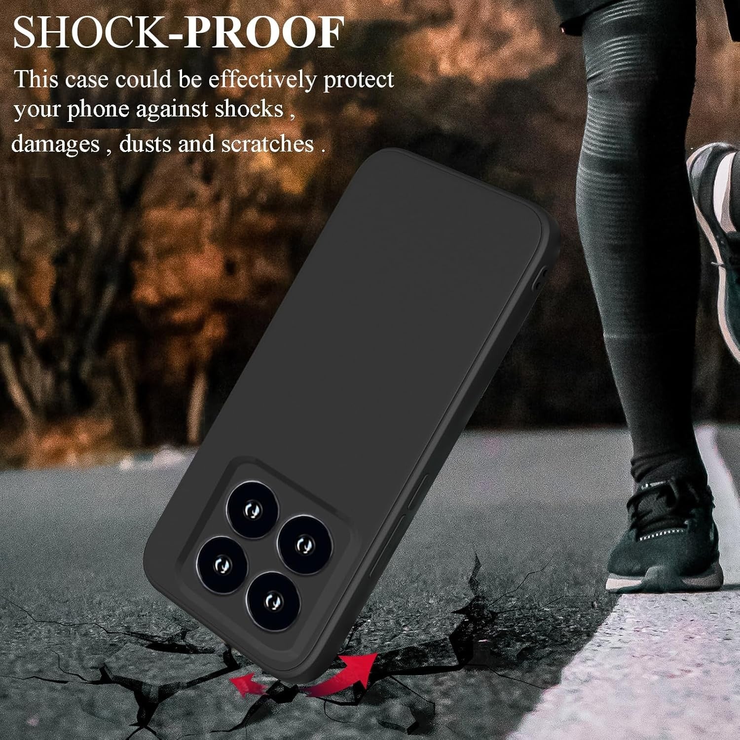 Husa de Protectie, Flippy, pentru Xiaomi 14, Liquid Silicone, cu Microfibra pe Interior, Protectie Antisoc, Compatibil Incarcare Wireless, Negru-4
