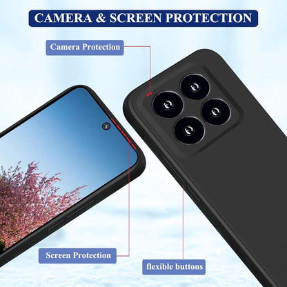 Husa de Protectie, Flippy, pentru Xiaomi 14, Liquid Silicone, cu Microfibra pe Interior, Protectie Antisoc, Compatibil Incarcare Wireless, Negru-5