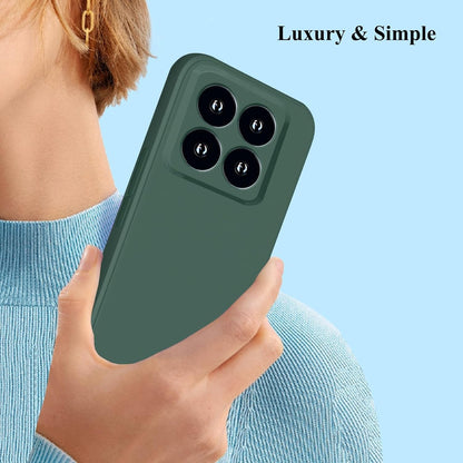 Husa de Protectie, Flippy, pentru Xiaomi 14, Liquid Silicone, cu Microfibra pe Interior, Protectie Antisoc, Compatibil Incarcare Wireless, Verde-2