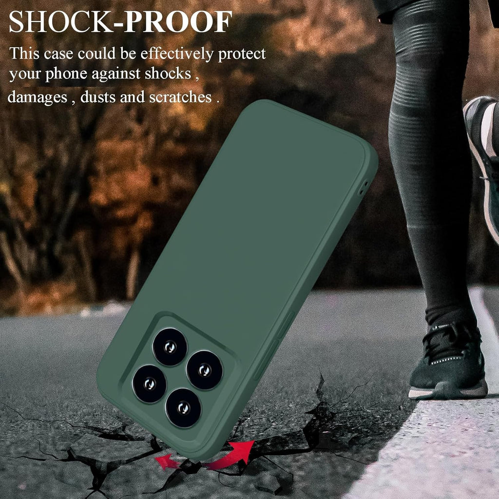 Husa de Protectie, Flippy, pentru Xiaomi 14, Liquid Silicone, cu Microfibra pe Interior, Protectie Antisoc, Compatibil Incarcare Wireless, Verde-4