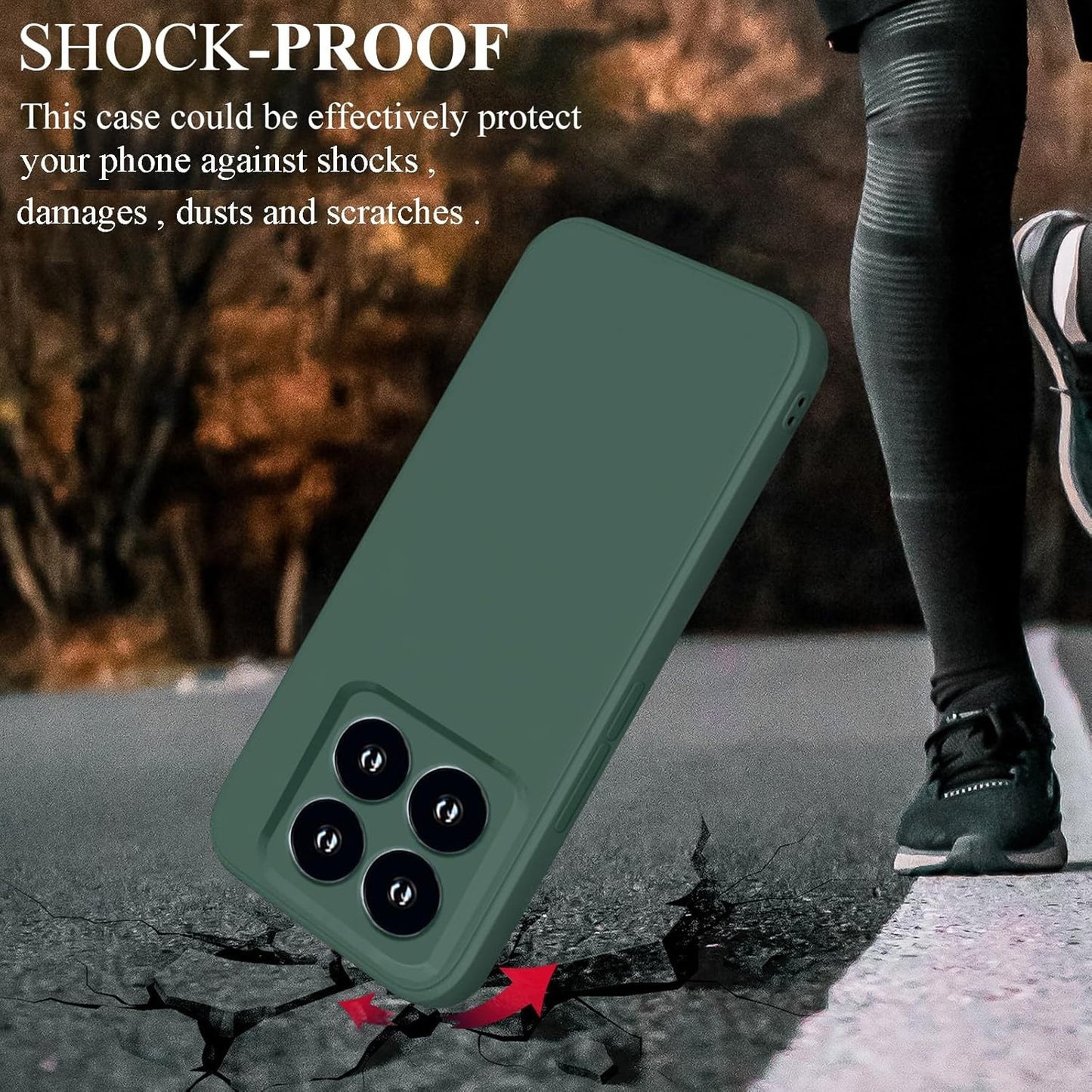 Husa de Protectie, Flippy, pentru Xiaomi 14, Liquid Silicone, cu Microfibra pe Interior, Protectie Antisoc, Compatibil Incarcare Wireless, Verde-4