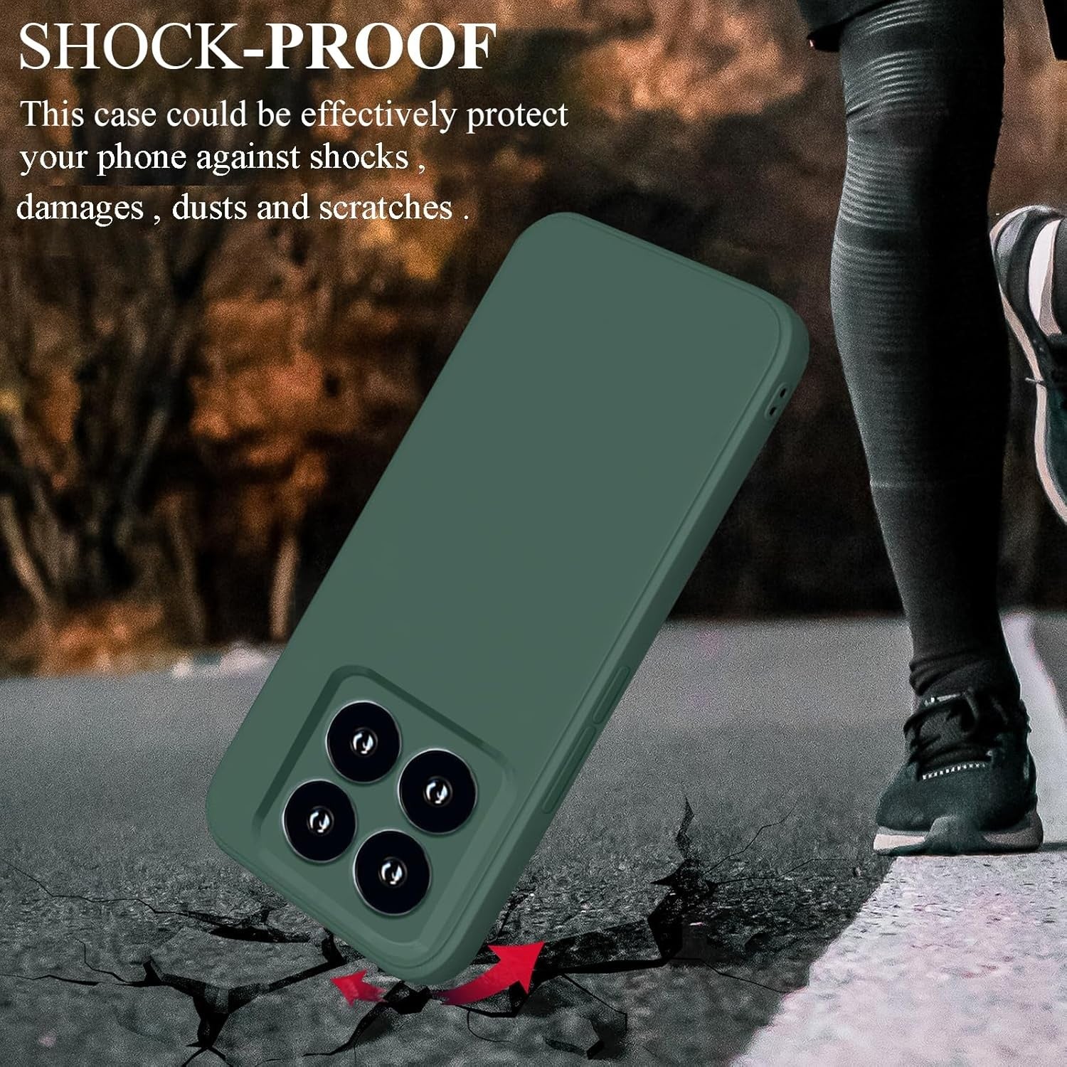 Husa de Protectie, Flippy, pentru Xiaomi 14, Liquid Silicone, cu Microfibra pe Interior, Protectie Antisoc, Compatibil Incarcare Wireless, Verde-4