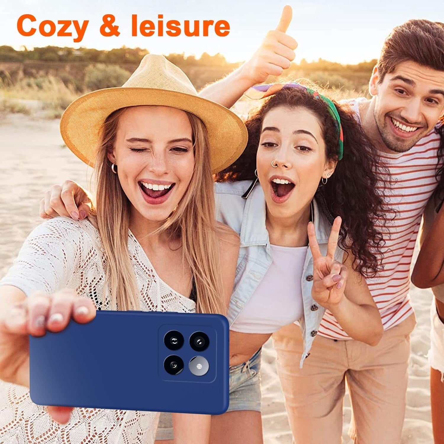 Husa de Protectie, Flippy, pentru Xiaomi 14, Liquid Silicone, cu Microfibra pe Interior, Protectie Antisoc, Compatibil Incarcare Wireless, Albastru-1