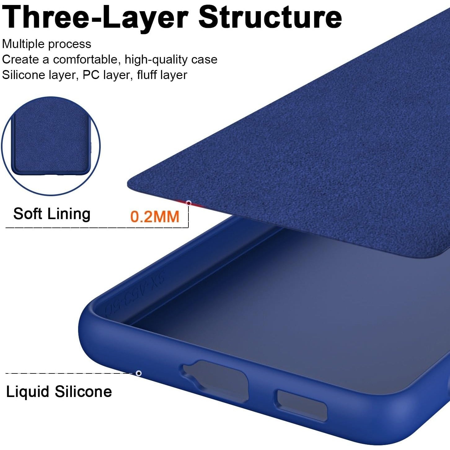 Husa de Protectie, Flippy, pentru Xiaomi 14, Liquid Silicone, cu Microfibra pe Interior, Protectie Antisoc, Compatibil Incarcare Wireless, Albastru-2