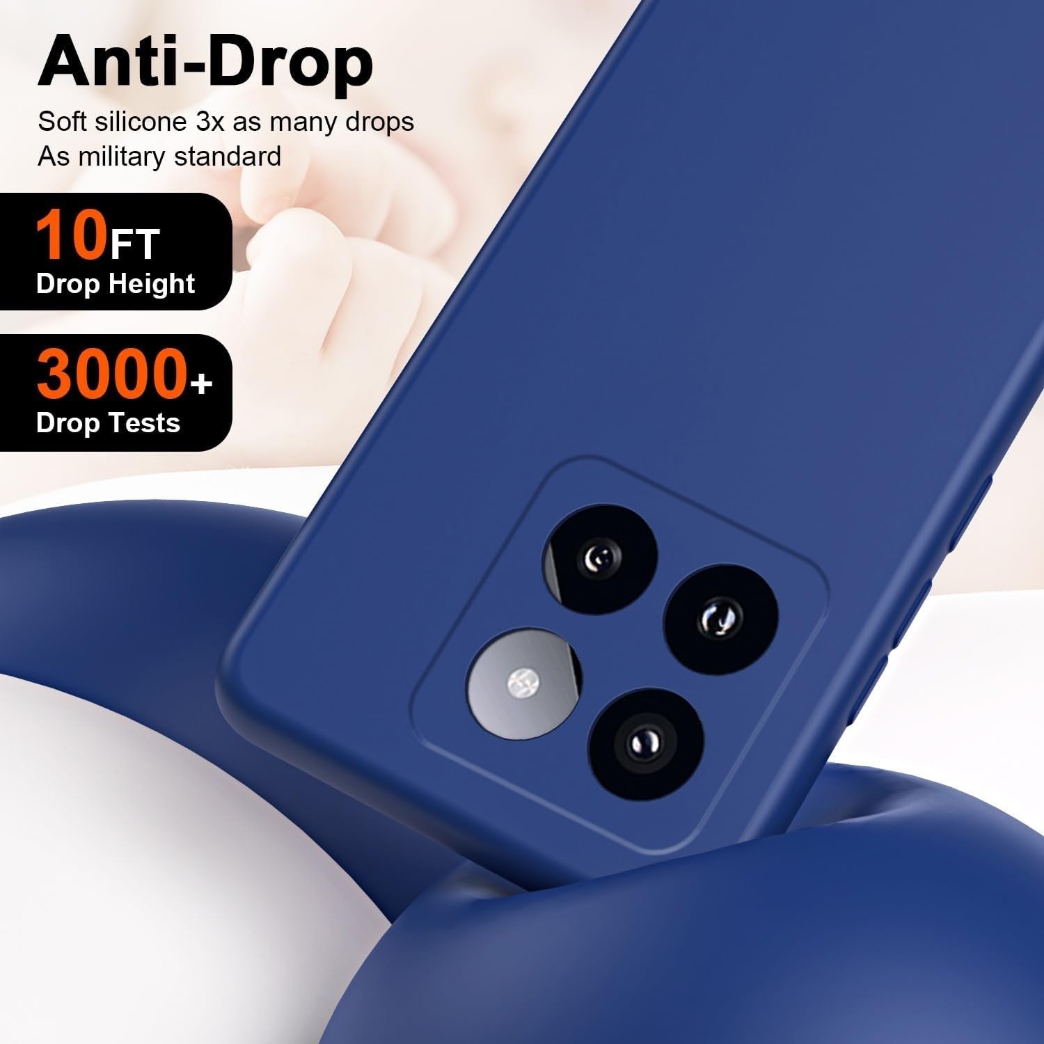 Husa de Protectie, Flippy, pentru Xiaomi 14, Liquid Silicone, cu Microfibra pe Interior, Protectie Antisoc, Compatibil Incarcare Wireless, Albastru-4