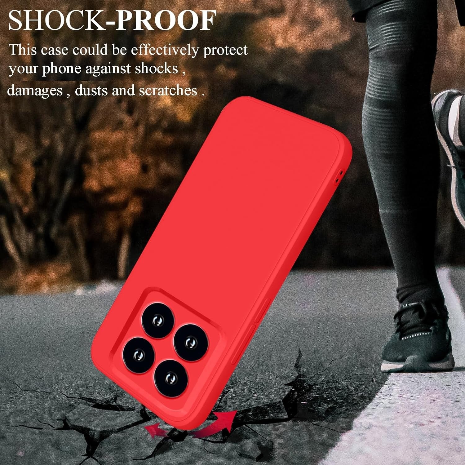 Husa de Protectie, Flippy, pentru Xiaomi 14, Liquid Silicone, cu Microfibra pe Interior, Protectie Antisoc, Compatibil Incarcare Wireless, Rosu-4