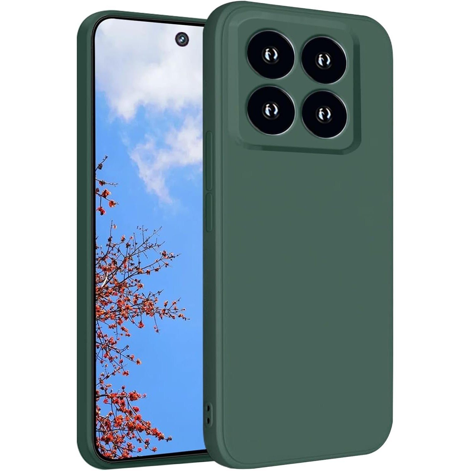 Husa de Protectie, Flippy, pentru Xiaomi 14, Liquid Silicone, cu Microfibra pe Interior, Protectie Antisoc, Compatibil Incarcare Wireless, Verde-0