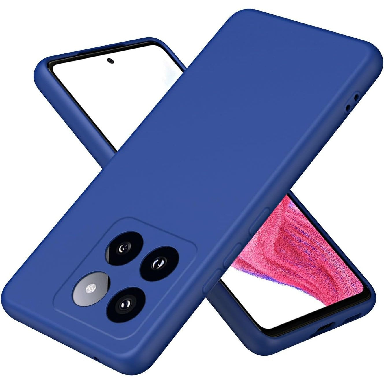 Husa de Protectie, Flippy, pentru Xiaomi 14, Liquid Silicone, cu Microfibra pe Interior, Protectie Antisoc, Compatibil Incarcare Wireless, Albastru-0