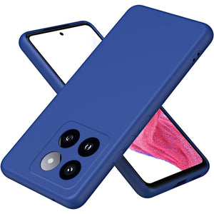 Husa de Protectie, Flippy, pentru Xiaomi 14, Liquid Silicone, cu Microfibra pe Interior, Protectie Antisoc, Compatibil Incarcare Wireless, Albastru-0