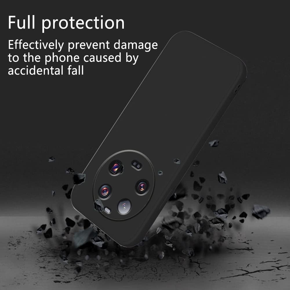 Husa de Protectie, Flippy, pentru Xiaomi 14 Ultra, Liquid Silicone, cu Microfibra pe Interior, Protectie Antisoc, Compatibil Incarcare Wireless, Negru-3