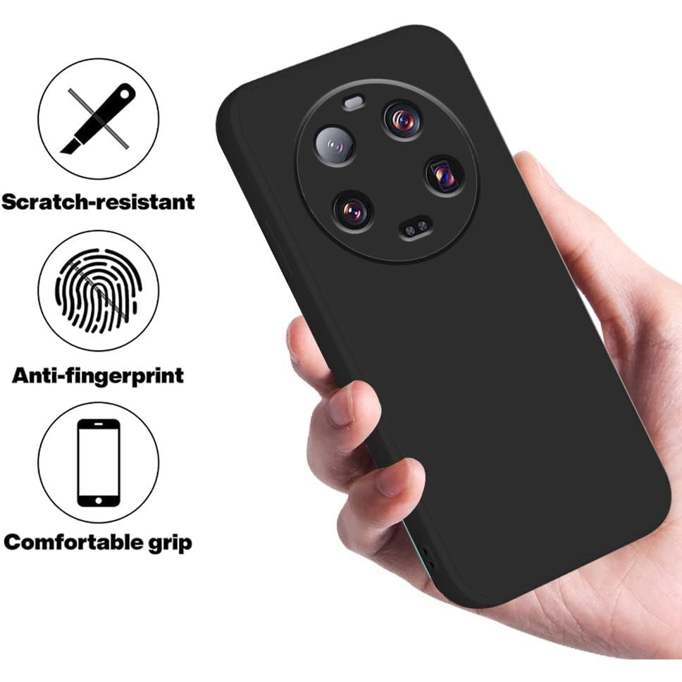 Husa de Protectie, Flippy, pentru Xiaomi 14 Ultra, Liquid Silicone, cu Microfibra pe Interior, Protectie Antisoc, Compatibil Incarcare Wireless, Negru-4