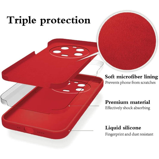 Husa de Protectie, Flippy, pentru Xiaomi 14 Ultra, Liquid Silicone, cu Microfibra pe Interior, Protectie Antisoc, Compatibil Incarcare Wireless, Rosu-1