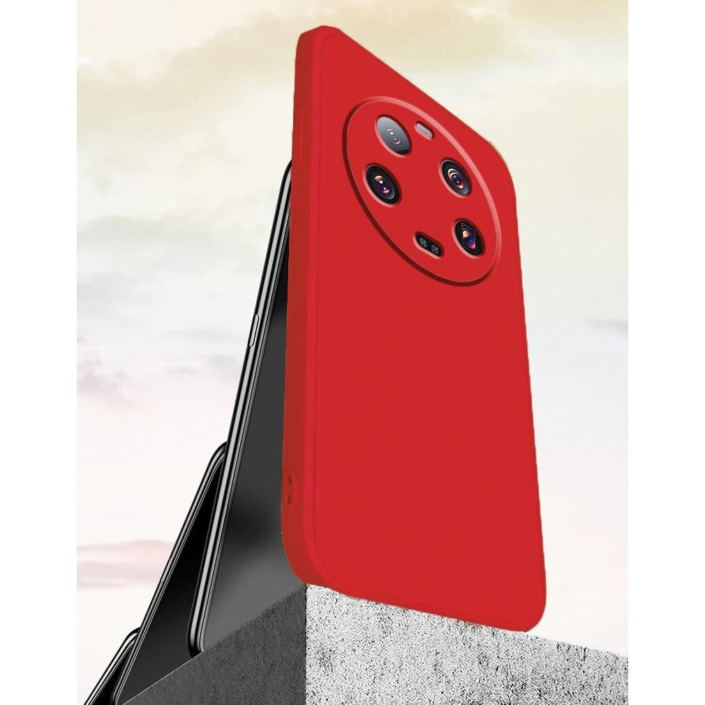 Husa de Protectie, Flippy, pentru Xiaomi 14 Ultra, Liquid Silicone, cu Microfibra pe Interior, Protectie Antisoc, Compatibil Incarcare Wireless, Rosu-2