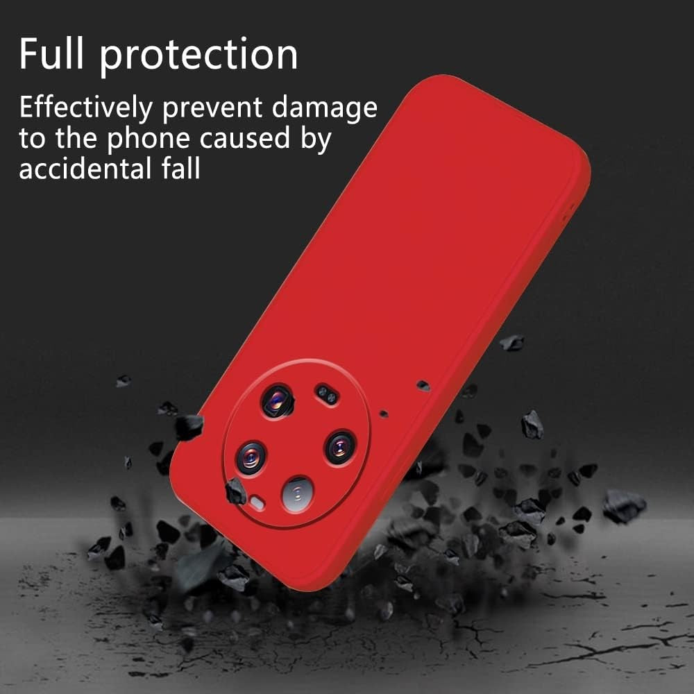Husa de Protectie, Flippy, pentru Xiaomi 14 Ultra, Liquid Silicone, cu Microfibra pe Interior, Protectie Antisoc, Compatibil Incarcare Wireless, Rosu-3