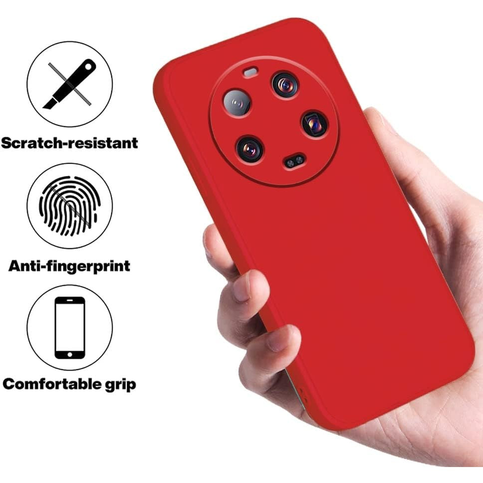 Husa de Protectie, Flippy, pentru Xiaomi 14 Ultra, Liquid Silicone, cu Microfibra pe Interior, Protectie Antisoc, Compatibil Incarcare Wireless, Rosu-4