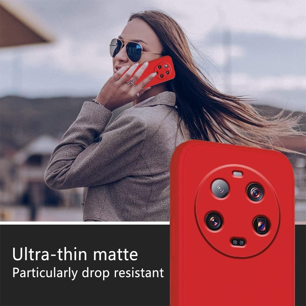 Husa de Protectie, Flippy, pentru Xiaomi 14 Ultra, Liquid Silicone, cu Microfibra pe Interior, Protectie Antisoc, Compatibil Incarcare Wireless, Rosu-5