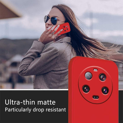 Husa de Protectie, Flippy, pentru Xiaomi 14 Ultra, Liquid Silicone, cu Microfibra pe Interior, Protectie Antisoc, Compatibil Incarcare Wireless, Rosu-5