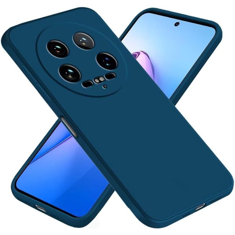 Husa de Protectie, Flippy, pentru Xiaomi 14 Ultra, Liquid Silicone, cu Microfibra pe Interior, Protectie Antisoc, Compatibil Incarcare Wireless, Albastru-3