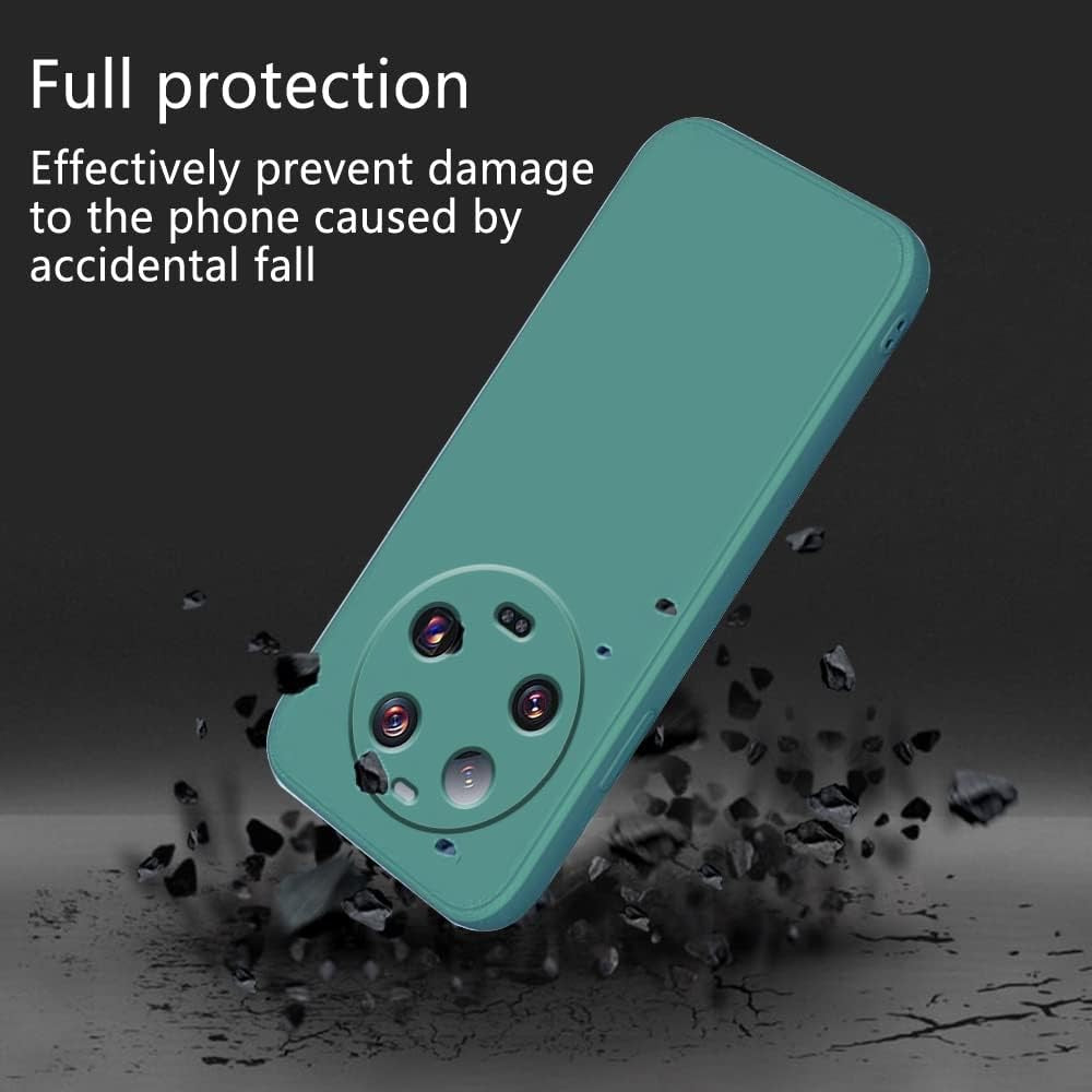 Husa de Protectie, Flippy, pentru Xiaomi 14 Ultra, Liquid Silicone, cu Microfibra pe Interior, Protectie Antisoc, Compatibil Incarcare Wireless, Verde-3