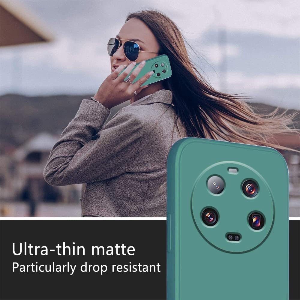 Husa de Protectie, Flippy, pentru Xiaomi 14 Ultra, Liquid Silicone, cu Microfibra pe Interior, Protectie Antisoc, Compatibil Incarcare Wireless, Verde-5