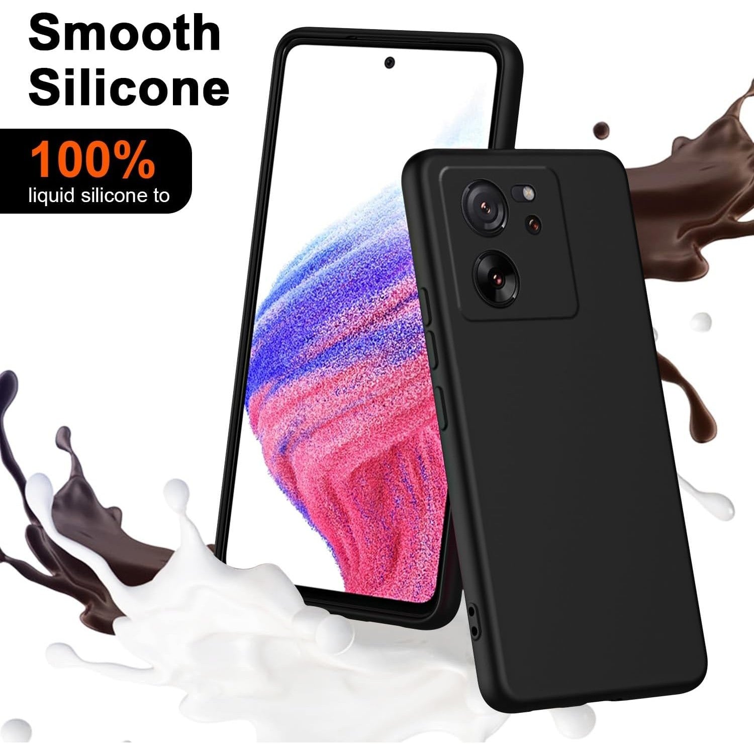 Husa de Protectie, Flippy, pentru Xiaomi Redmi 13T, Liquid Silicone, cu Microfibra pe Interior, Protectie Antisoc, Compatibil Incarcare Wireless, Negru-5