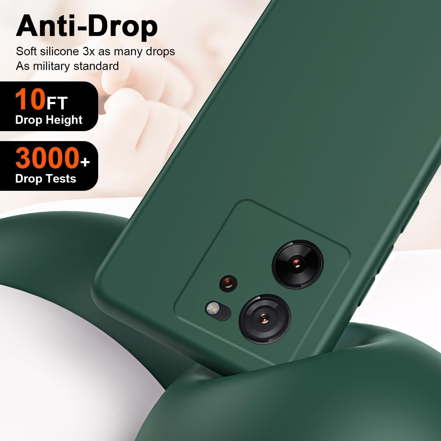 Husa de Protectie, Flippy, pentru Xiaomi Redmi 13T, Liquid Silicone, cu Microfibra pe Interior, Protectie Antisoc, Compatibil Incarcare Wireless, Verde-4