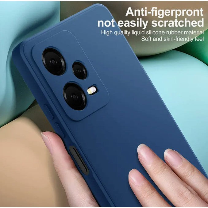 Husa de Protectie, Flippy, pentru Xiaomi Redmi Note 12 Pro 5G, Liquid Silicone, cu Microfibra pe Interior, Protectie Antisoc, Compatibil Incarcare Wireless, Albastru-4