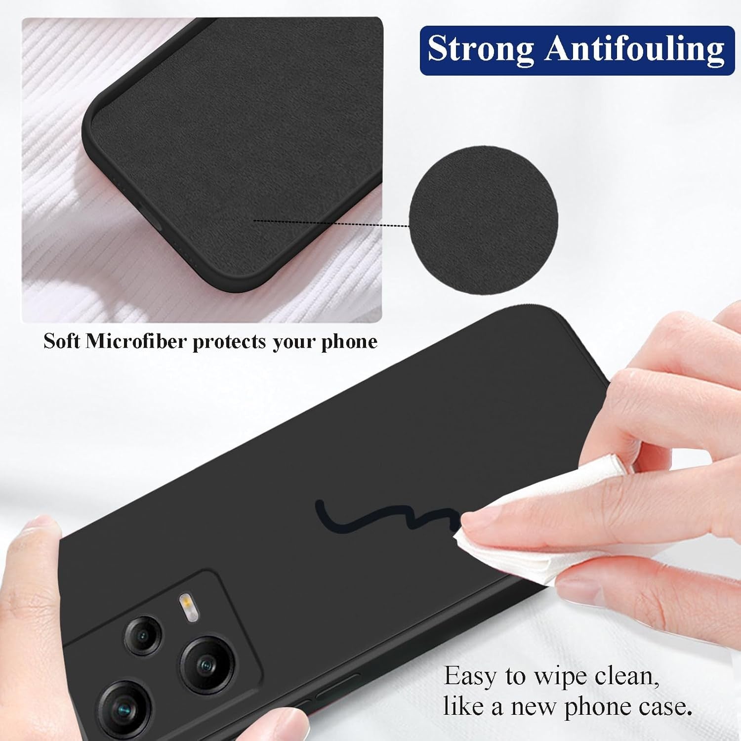 Husa de Protectie, Flippy, pentru Xiaomi Redmi Note 12 Pro 5G, Liquid Silicone, cu Microfibra pe Interior, Protectie Antisoc, Compatibil Incarcare Wireless, Negru-3