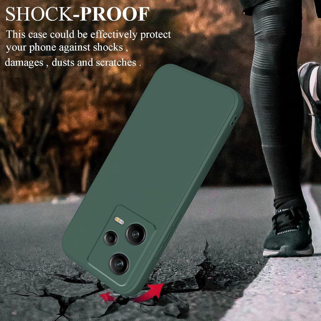Husa de Protectie, Flippy, pentru Xiaomi Redmi Note 12 Pro 5G, Liquid Silicone, cu Microfibra pe Interior, Protectie Antisoc, Compatibil Incarcare Wireless, Verde-3