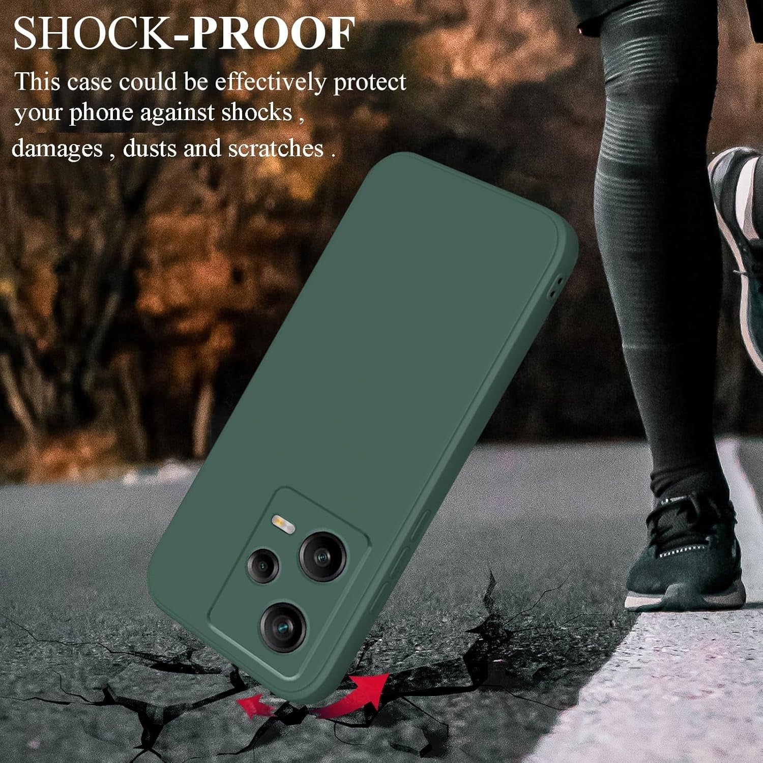 Husa de Protectie, Flippy, pentru Xiaomi Redmi Note 12 Pro 5G, Liquid Silicone, cu Microfibra pe Interior, Protectie Antisoc, Compatibil Incarcare Wireless, Verde-3