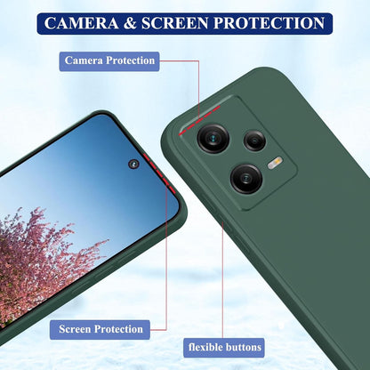 Husa de Protectie, Flippy, pentru Xiaomi Redmi Note 12 Pro 5G, Liquid Silicone, cu Microfibra pe Interior, Protectie Antisoc, Compatibil Incarcare Wireless, Verde-5