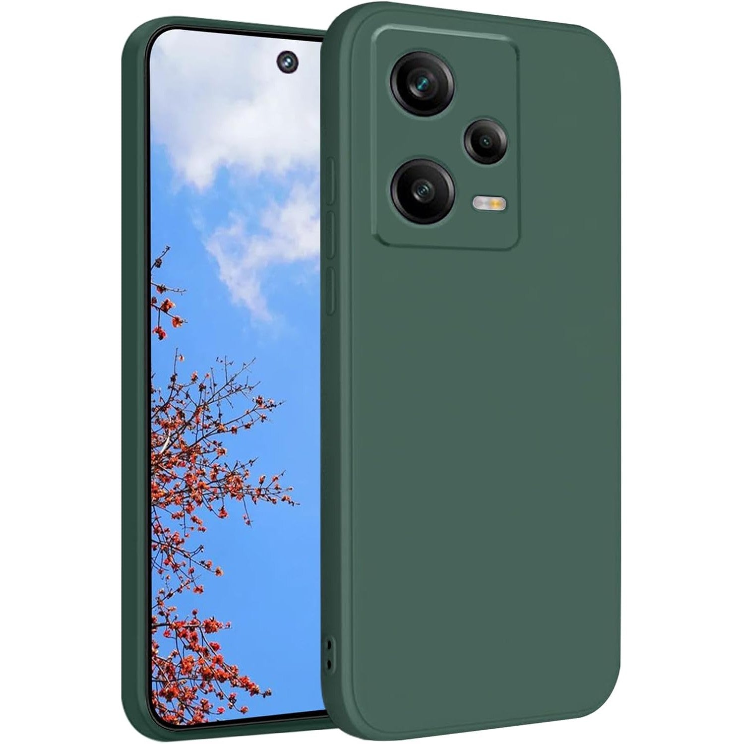 Husa de Protectie, Flippy, pentru Xiaomi Redmi Note 12 Pro 5G, Liquid Silicone, cu Microfibra pe Interior, Protectie Antisoc, Compatibil Incarcare Wireless, Verde-0