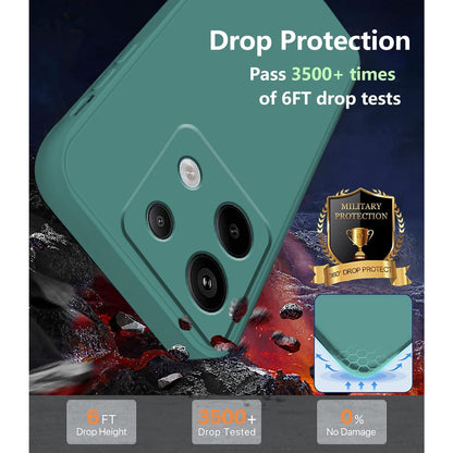 Husa de Protectie, Flippy, pentru Xiaomi Redmi Note 13 5G, Liquid Silicone, cu Microfibra pe Interior, Protectie Antisoc, Compatibil Incarcare Wireless, Verde-4