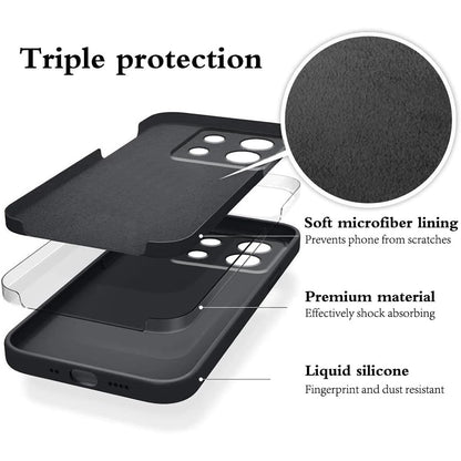 Husa de Protectie, Flippy, pentru Xiaomi Redmi Note 13 Pro 5G, Liquid Silicone, cu Microfibra pe Interior, Protectie Antisoc, Compatibil Incarcare Wireless, Negru-1
