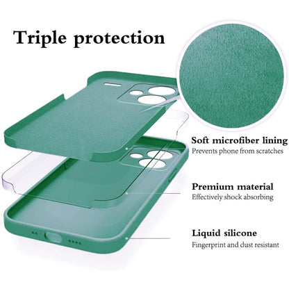 Husa de Protectie, Flippy, pentru Xiaomi Redmi Note 13 Pro Plus 5G, Liquid Silicone, cu Microfibra pe Interior, Protectie Antisoc, Compatibil Incarcare Wireless, Verde-6