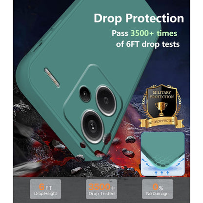 Husa de Protectie, Flippy, pentru Xiaomi Redmi Note 13 Pro Plus 5G, Liquid Silicone, cu Microfibra pe Interior, Protectie Antisoc, Compatibil Incarcare Wireless, Verde-9
