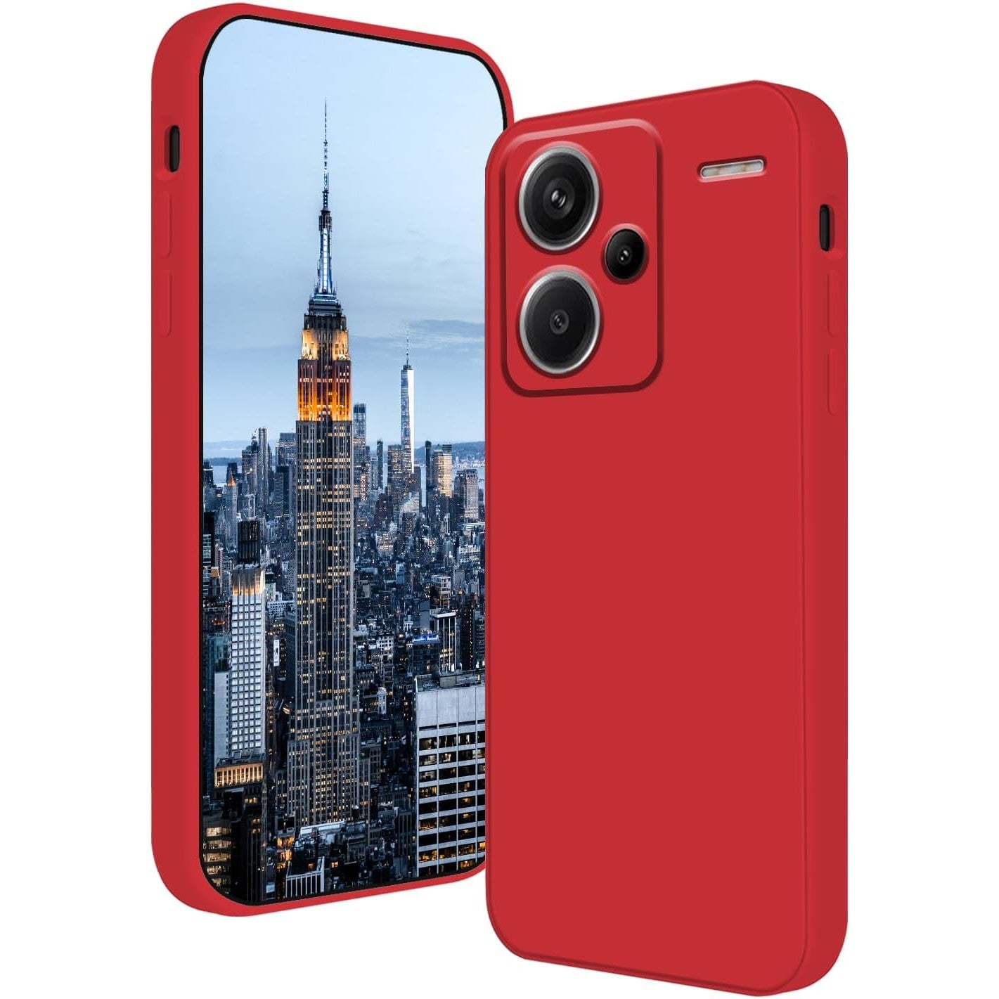 Husa de Protectie, Flippy, pentru Xiaomi Redmi Note 13 Pro Plus 5G, Liquid Silicone, cu Microfibra pe Interior, Protectie Antisoc, Compatibil Incarcare Wireless, Rosu-0