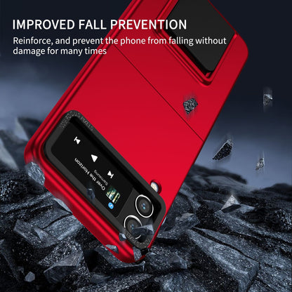 Husa de protectie Flippy, Pliere Tridimensionala, Multifunctionala, PC, pentru Samsung Galaxy Z Flip 4 / Z Flip 4 5G , Rosu-1