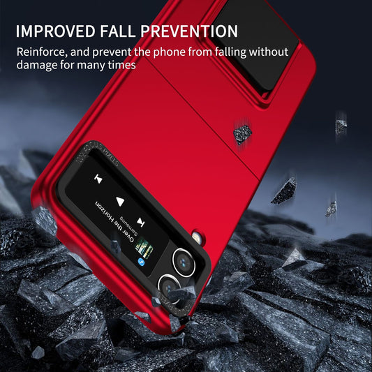 Husa de protectie Flippy, Pliere Tridimensionala, Multifunctionala, PC, pentru Samsung Galaxy Z Flip 4 / Z Flip 4 5G , Rosu-1