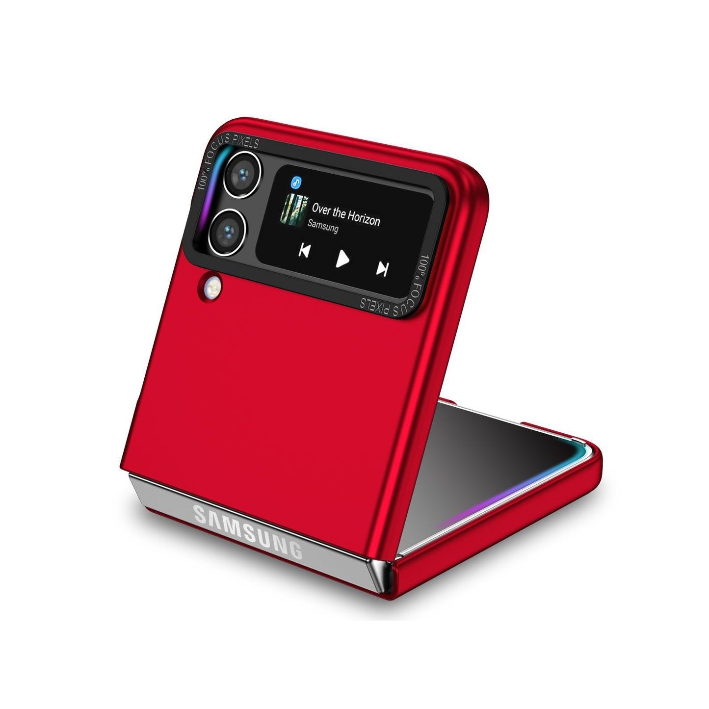 Husa de protectie Flippy, Pliere Tridimensionala, Multifunctionala, PC, pentru Samsung Galaxy Z Flip 4 / Z Flip 4 5G , Rosu-3