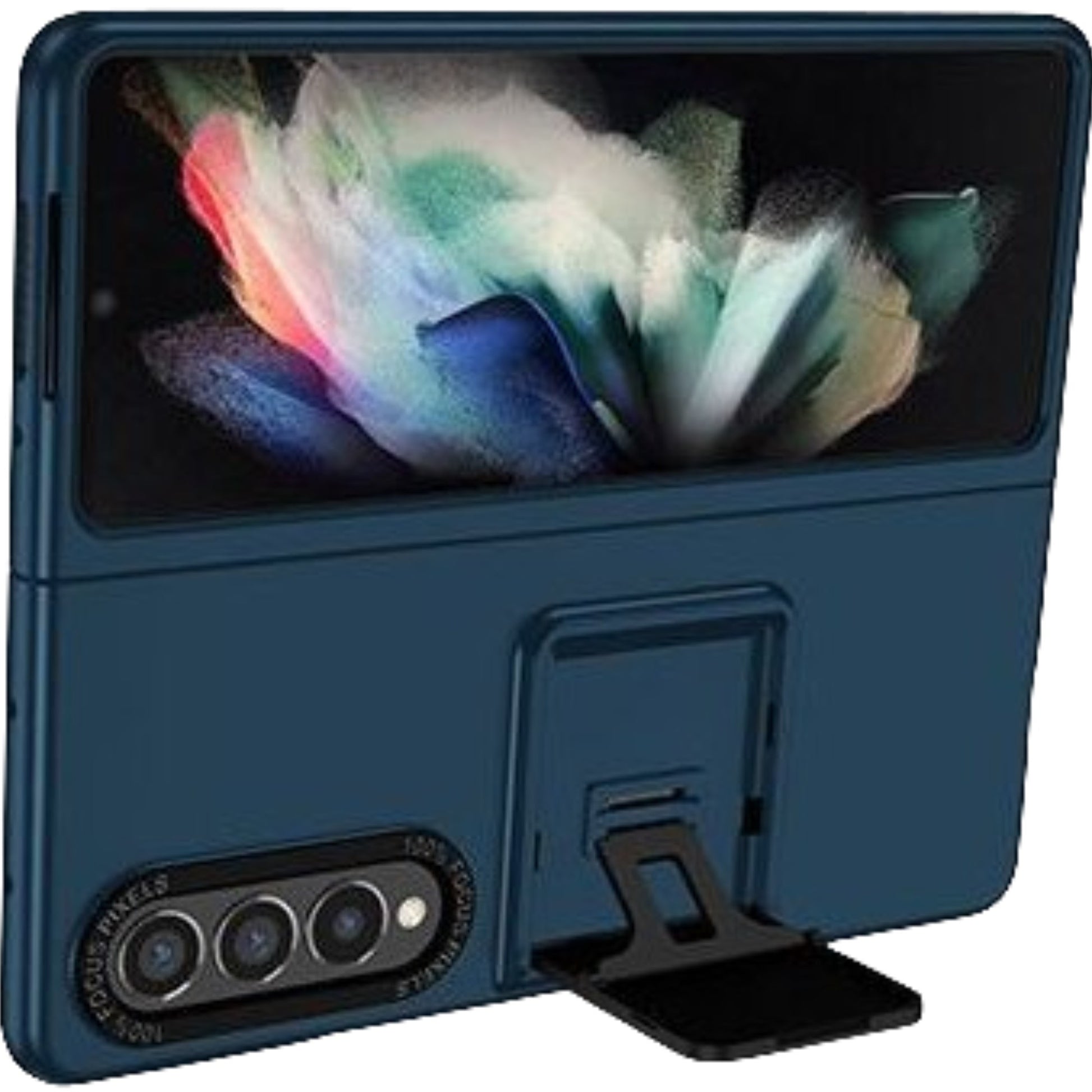 Husa de protectie Flippy, Pliere Tridimensionala, Multifunctionala, PC, pentru Samsung Galaxy Z Fold 4 5G, Albastru-0