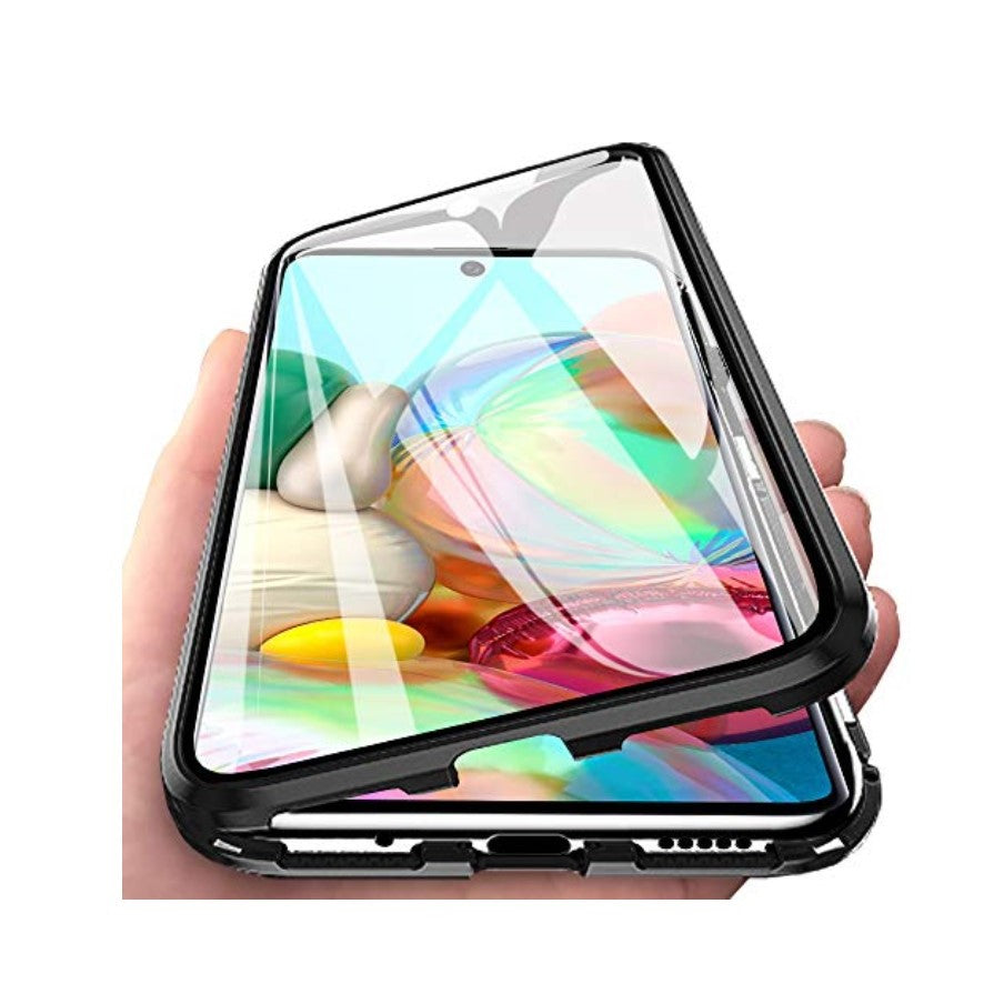 Husa de protectie Magnetic 360, Folie sticla inclusa, pentru Apple iPhone 7 Plus, Negru-2