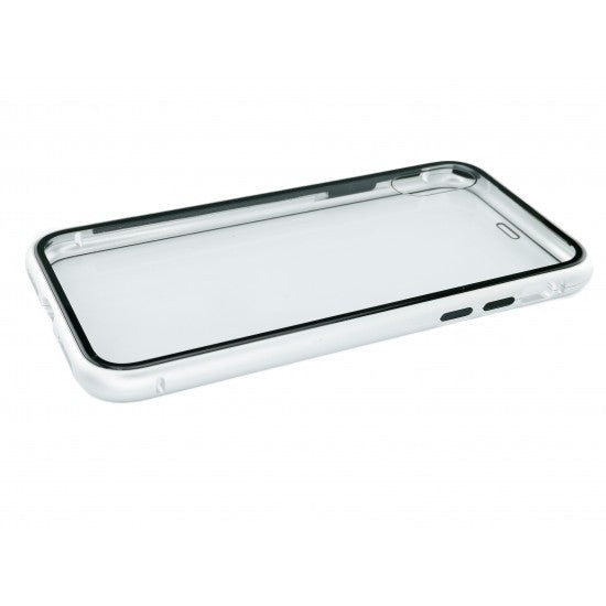 Husa de protectie Magnetic 360, Folie sticla inclusa, pentru Apple iPhone X, Argintiu-3