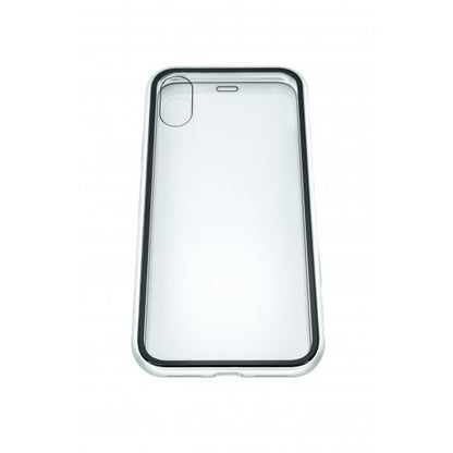 Husa de protectie Magnetic 360, Folie sticla inclusa, pentru Apple iPhone X, Argintiu-4