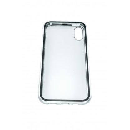 Husa de protectie Magnetic 360, Folie sticla inclusa, pentru Apple iPhone X, Argintiu-5