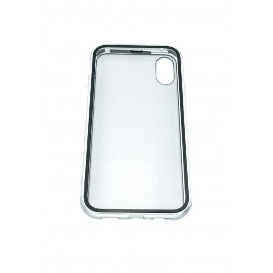 Husa de protectie Magnetic 360, Folie sticla inclusa, pentru Apple iPhone X, Argintiu-5