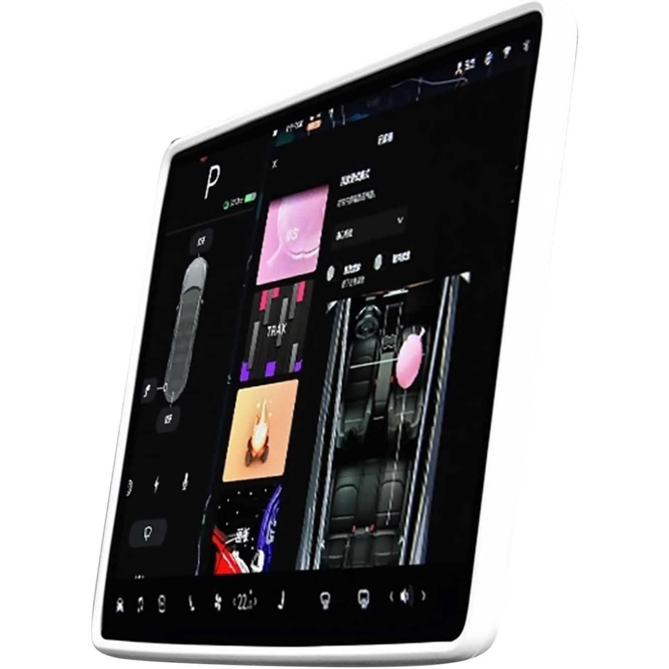 Husa de Protectie Margini Ecran Frontal Tesla, Flipp, Compatibil cu Tesla Model 3/Y, din TPE, Alb-2