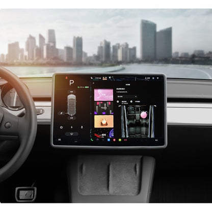 Husa de Protectie Margini Ecran Frontal Tesla, Flipp, Compatibil cu Tesla Model 3/Y, din TPE, Gri-3